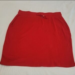 100% Cotton Red Women's Skirt Size XL Lauren Ralph Lauren Pockets Pencil Mini